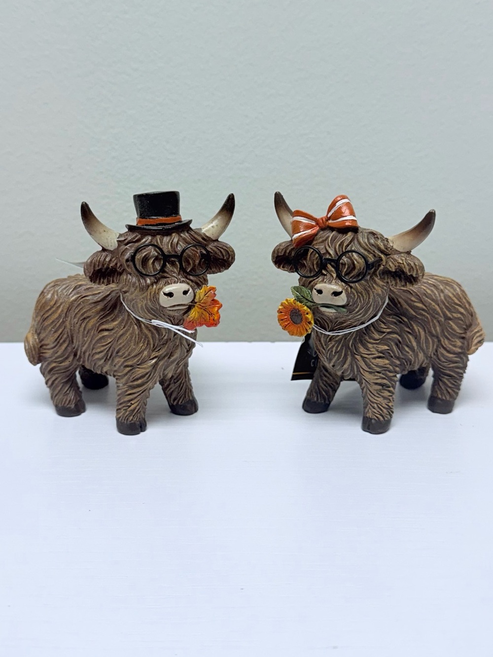 New! Hobby Lobby Brown Highland Cow Figurine Pair with Orange Accents Fall 2026